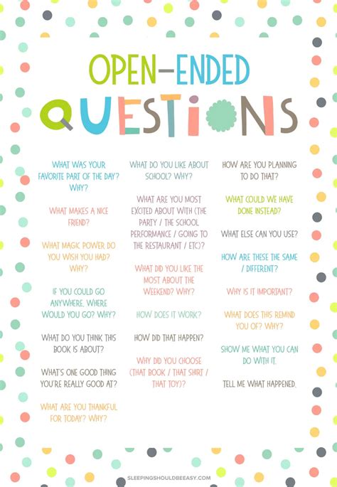 which questions examples for kids