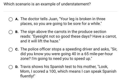 which scenario is an example of understatement apex 3.2 3