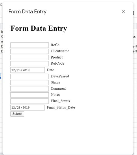 which tag is used to create data entry form in html
