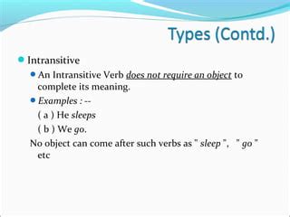 which verb does not need an object