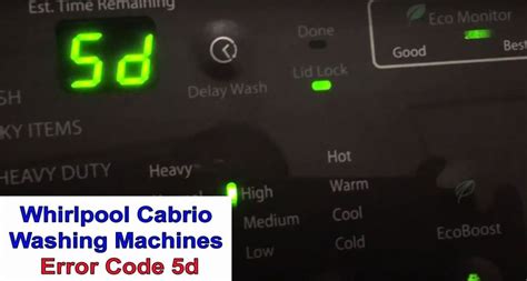 whirlpool cabrio washer sd error code