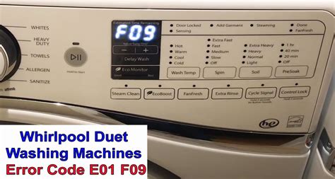 whirlpool duet error code f9