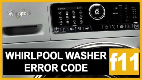 whirlpool duet washer f11 error code