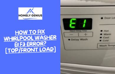 whirlpool front load error code f3 e1