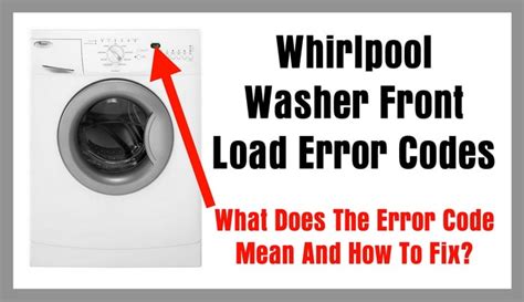 whirlpool front loader error code sd