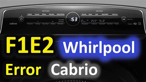 whirlpool range error code f1e2