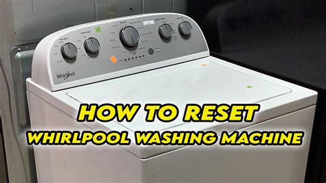 whirlpool top load washer reset code