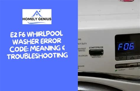 whirlpool washer f3 e2 error code
