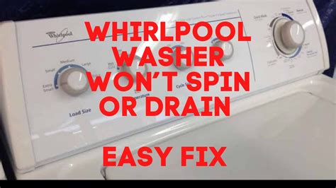 whirlpool washer top loader won't turn on