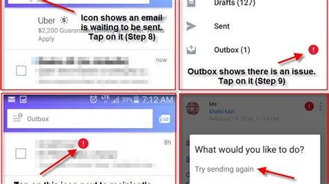 why are my emails going to outbox and not sending android
