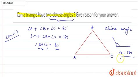 why can't a triangle have two obtuse angles