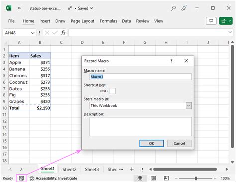 why can't i see the status bar in excel