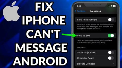 why can't iphone send messages to android