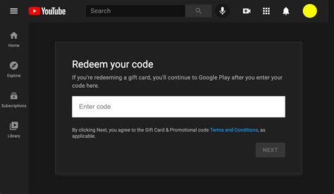 why can t i use my youtube premium code