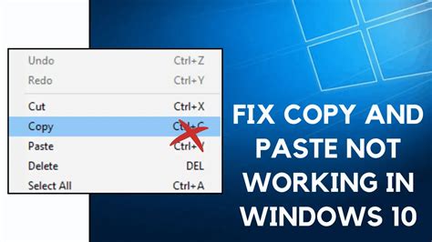 why copy paste shortcut not working