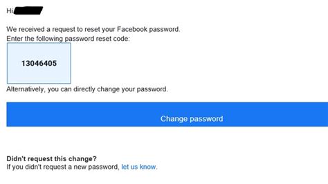 why did i get a facebook reset code