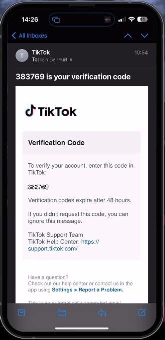 why did i get a verification code email from tiktok