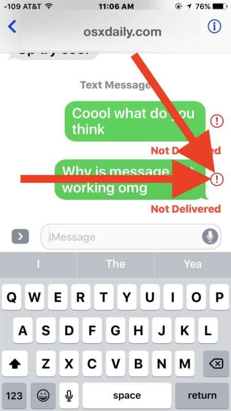 why do some text messages fail to send