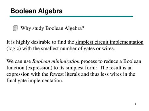 why do we use boolean algebra