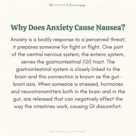 why does anxiety lead to nausea