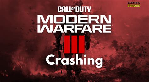 why does cod mw3 keep crashing on my pc