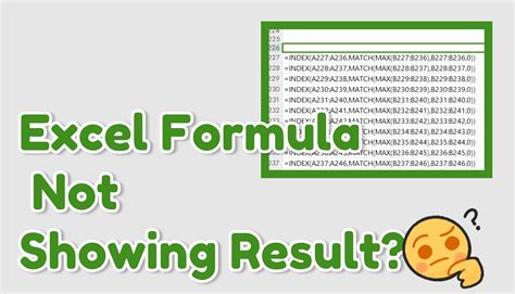 why does excel show the formula and not the result