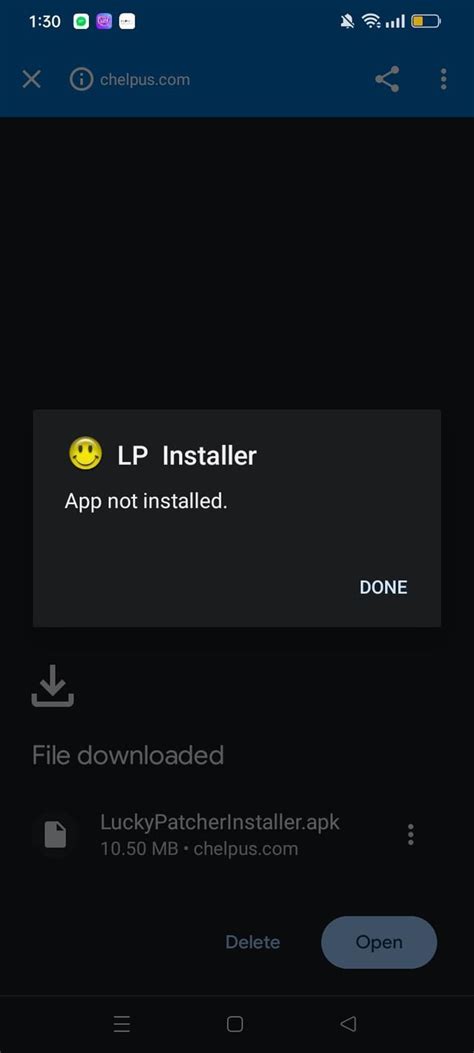 why does it keep saying app not installed