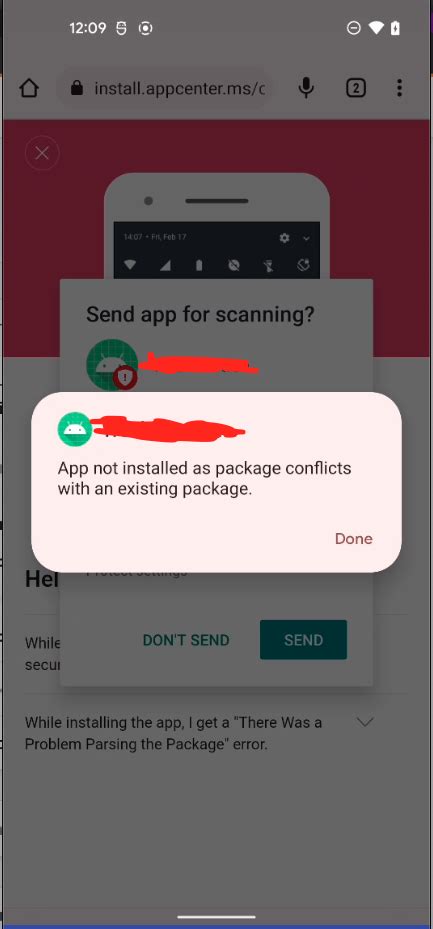 why does it say app not installed as package conflicts with an existing package