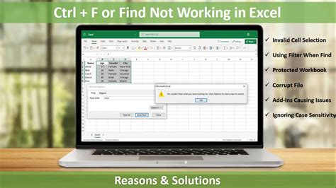 why does my control find not work in excel