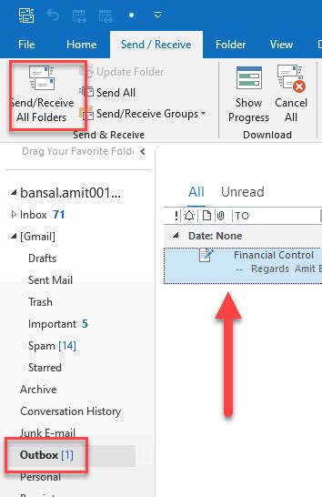 why does my email go to outbox instead of sent