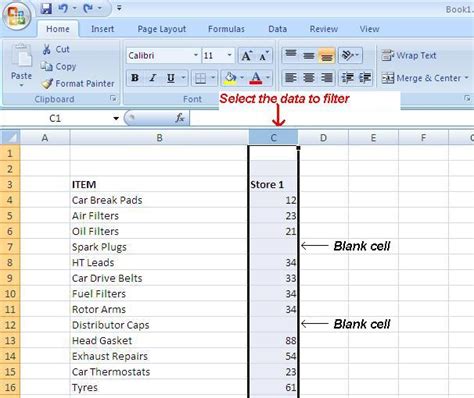 why does my excel filter not include all rows