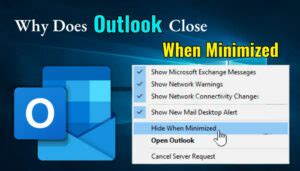 why does outlook close automatically