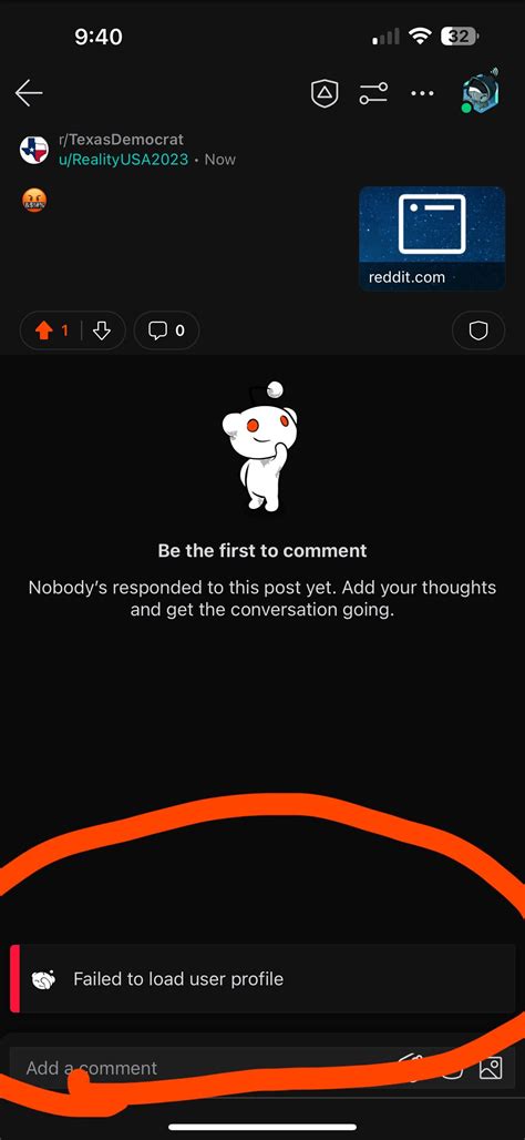 why does reddit say failed to load user profile