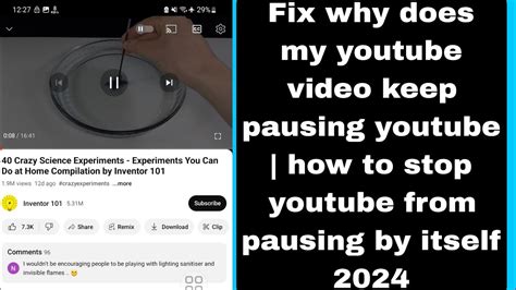 why does youtube keep pausing by itself