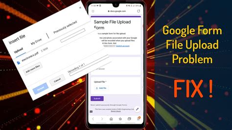 why i can't upload file in google form