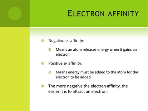 why is electron affinity negative