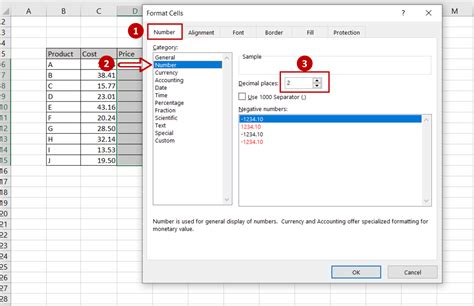 why is excel not adding decimals correctly
