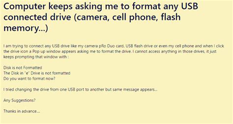 why is it asking me to format my usb