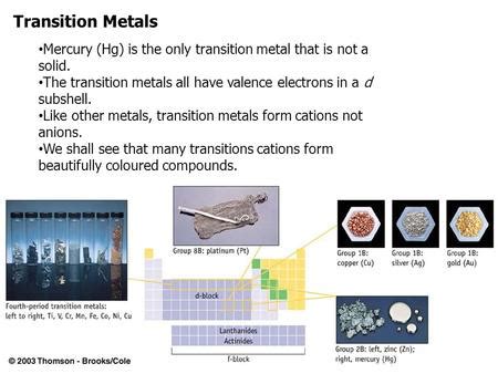 why is mercury not a transition metal