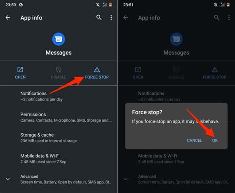 why is messages app not working on android