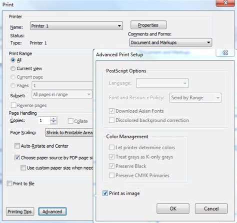 why is my adobe reader not printing