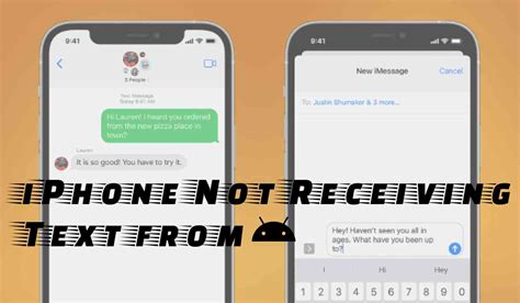 why is my android phone not getting texts from iphone