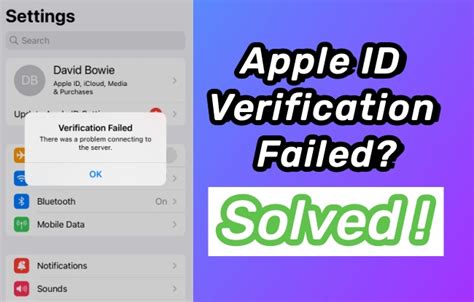 why is my apple id bringing verification failed
