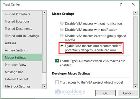 why is my excel macro not working