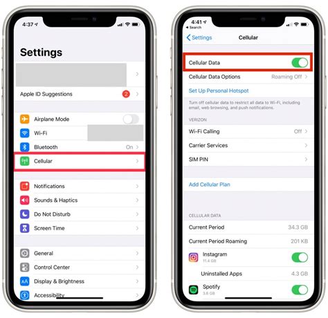 why is my iphone 11 not connecting to cellular data