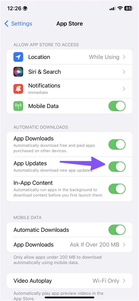 why is my iphone not auto updating apps