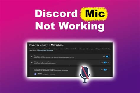 why is my mic not working on discord app