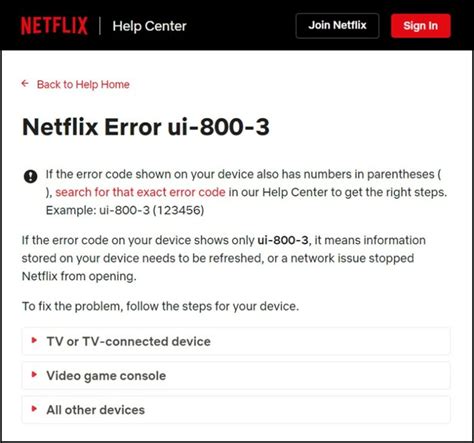 why is my netflix not working code ui 800 3