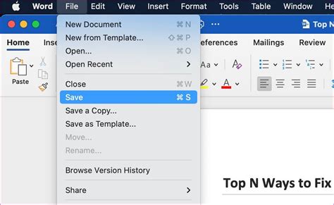 why is my word document not saving on my mac