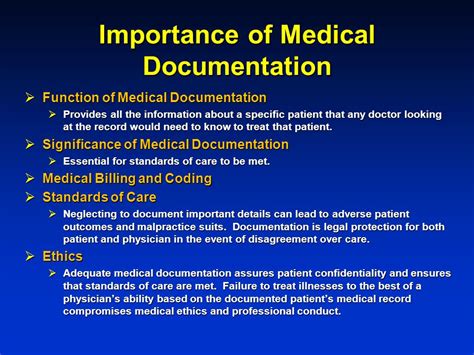 why is proper medical documentation important